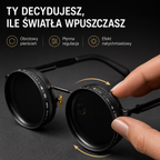Polaryzacyjne okulary przeciwsłoneczne z regulacją przyciemnienia